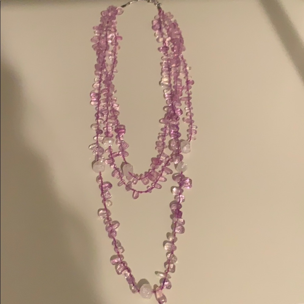Park lane 3 layer Purple stone necklace